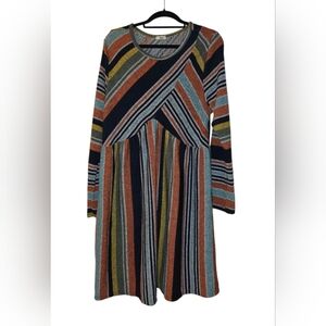 Striped Multicolor Long Sleeve Dress